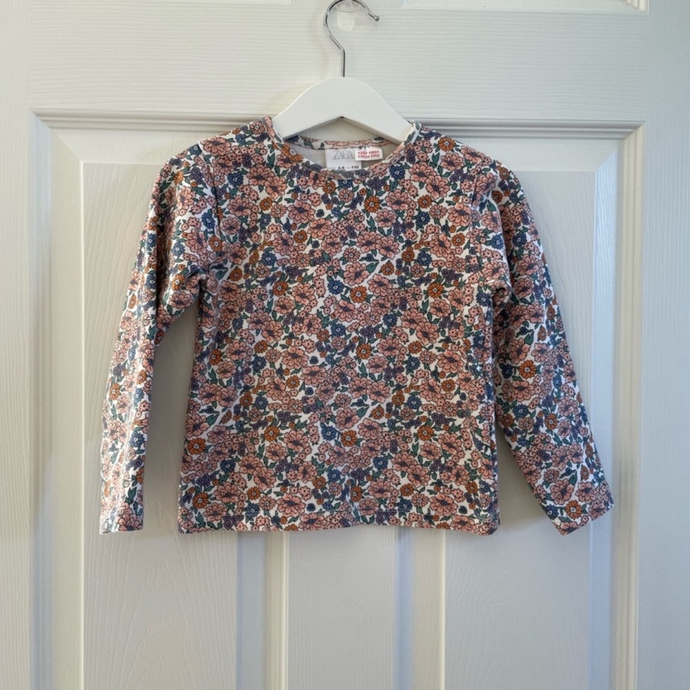 Zara Floral Long Sleeve Kids Top